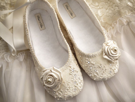 Vintage Flat Wedding Shoes 1