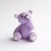 Miniature lilac teddy bear handmade from polymer clay