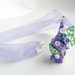 Miniature fairy house necklace in blue, lilac and purple handmade from polymer clay