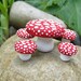 Fairy mushroom toadstool table and chairs set for quarter scale dollhouse made from polymer ooak