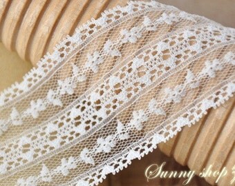 Lace Fabric Trim 5Yards White Embroidery Lace Gauze 4.5cm wide