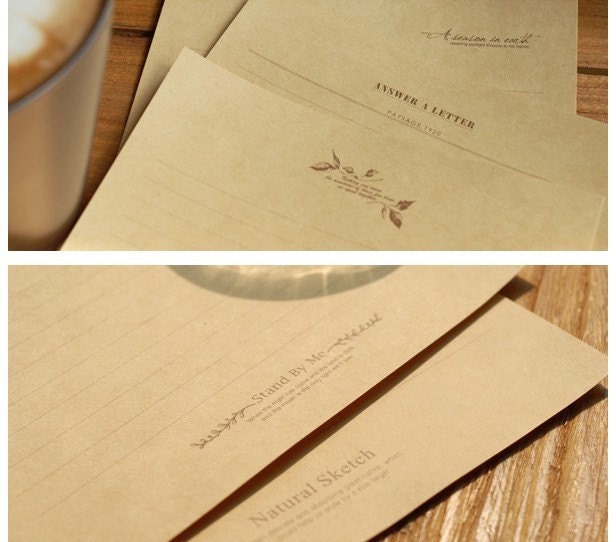 10 Sheets Kraft Paper Letter Writing Paper Sets by JolinTsai
