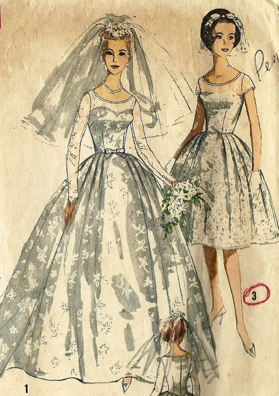  Vintage  Wedding  Dress  Pattern  Simplicity White Wedding 