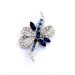 Vintage Brooch Early Pell Sapphire Rhinestone Retro Fashion 1940s Paste Jewelry Accessory Holiday Party Wear Gift Stocking Stuffer