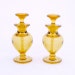 Vintage Perfume Bottles New Martinsville Pair Amber Marigold Deco