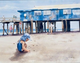 The GRILL-Watercolor Painting By RAY LOCKHART