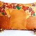 Fall Throw Pillow - Pumpkins and Leaves with Removable Pillow Insert (Ready To Ship)