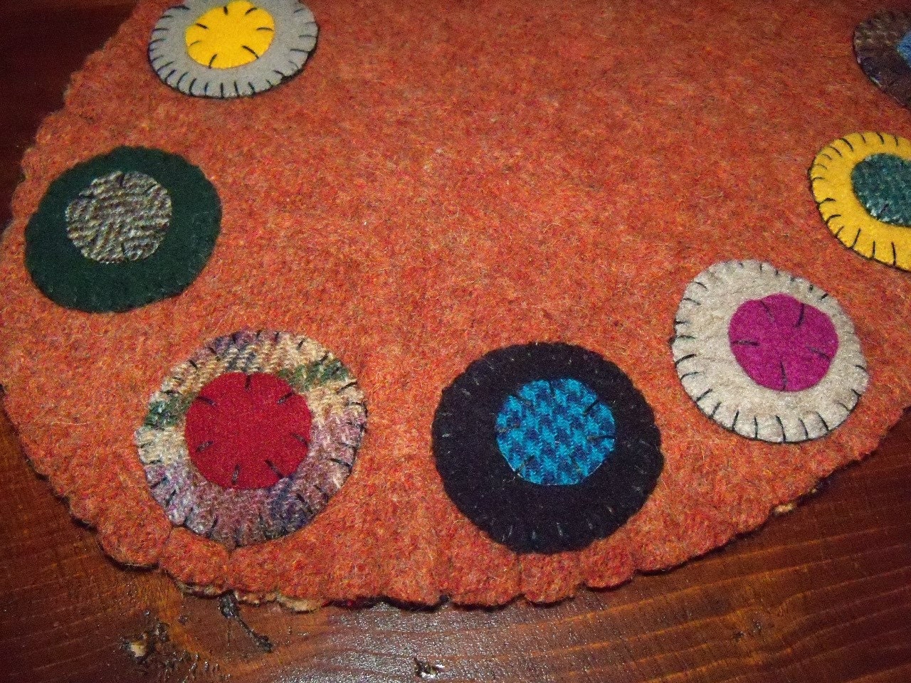 SALE Penny Rug Rustic Primitive Vintage Style by laidbackladies