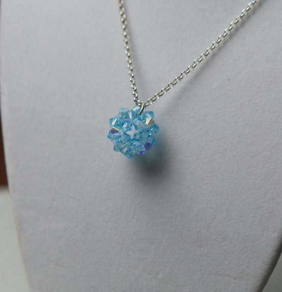 Items similar to Light Aqua Swarovski Sphere with Matching Earrings on Etsy