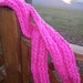 Hand Knitted Scarf Acrylic Hot Pink Elephants Valentines Day Warm and Cozy - Ready To Ship