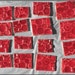 Mosaic Tiles - Red Retro Dots Circles Bubbles - Handmade Ceramic - Set of 16
