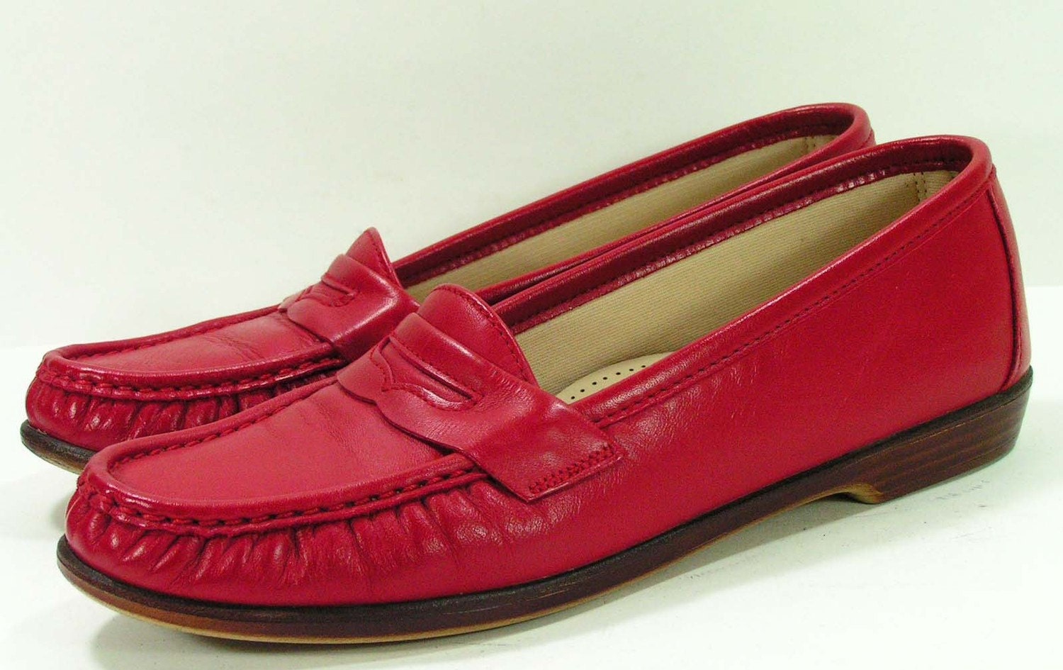 red sas shoes womens 9 s n flats loafers retro fashion vintage