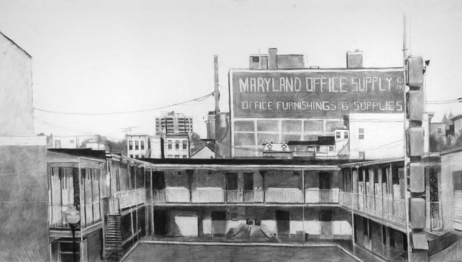 Baltimore North Avenue Motel Giclee Fine Art Print 5.75 x 10