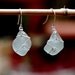 Aqua Sea Glass Earring in Silver Wire. Beach glass Dangles. Silver Earrings. Light Aqua Sea Foam Dangles. Sea Glass Jewelry-Earrings.