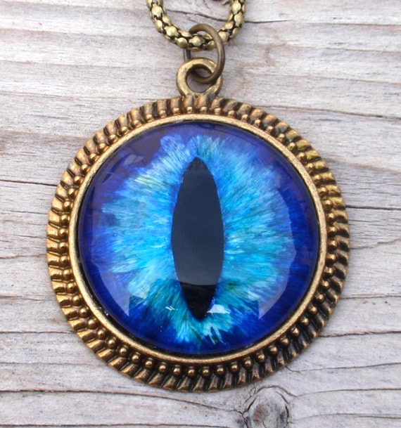 Large Blue Evil Eye Pendant by RandomOddities on Etsy