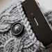 Silver Gray Double Cable Knit iPhone Case (3/4/4s Gen models)