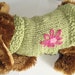 Hand Knit Dog Sweater with Embroidered Flower