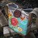 SALE Little Lainy Hip Bag Mini in turquoise oilcloth & camo- for little girlies