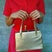 Vintage METALLIC Gold Foil HandBag - Large Vegan Purse