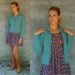 Vintage Cardigan - Winter Blue - Pure Scottish New Wool - Women's Small / Medium