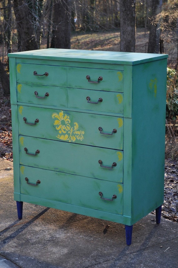 Items Similar To Vintage Dresser Custom Hand Painted For You On Etsy   Il 570xN.205383827 