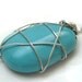 Star of David Pendant - Unisex Jumbo wire wrapped pendant from blue magnesite