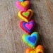 Colorful felt hearts wall hanger / door hanger