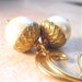 Ivory Pearl Acorn Earrings with Gold Vermeil "Caps", Also Avail. with Bronze Pearls
