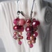 Ruby Earrings in Bundled Tones of Pink, Red and Purple Gemstones, Womens Natural Fashion
