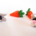 Earrings Bunny and Carrots pierced handmade polymer clay button stud earrings ( 4 )