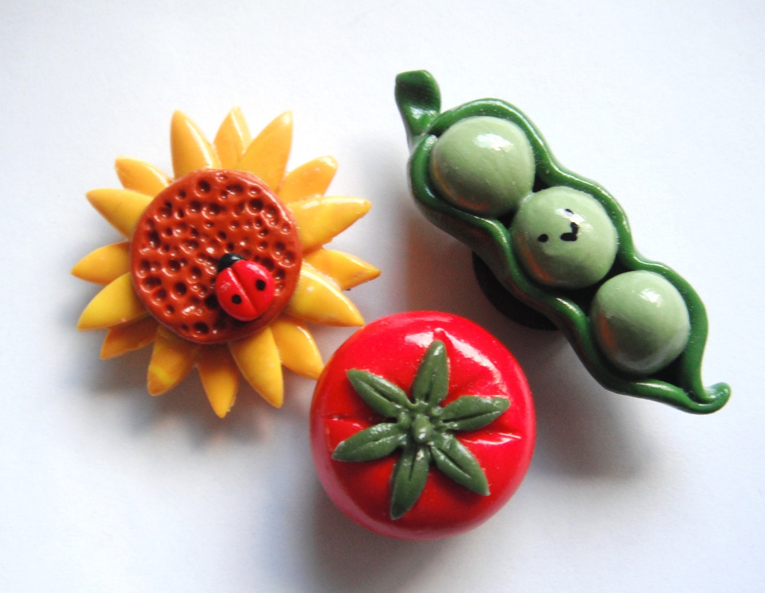 Garden handmade polymer clay magnets 3 by digitsdesigns on Etsy