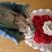 Crocheted Wool Rosary Roses - One Decade Set