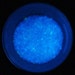 Glow in the Dark Glass 104COE Hand Made Glow Glass Frit Clear with Deep Blue Size Small by GlowJoe