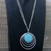 Turquoise Stone Pendant Double Chain Necklace