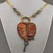 Dreaming of Paris Art Metal Pendant with Red CZ