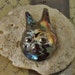 Handmade Raku Cat Head Cabochon Small Size