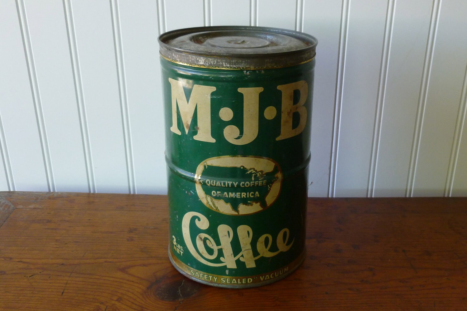 Vintage Advertising Large 3 LB MJB Coffee Tin