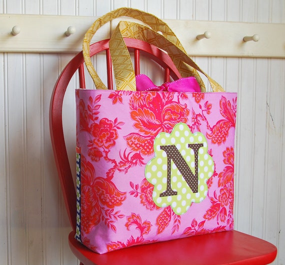 Items similar to Personalized Kid Applique Tote Bag with Pockets on Etsy