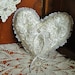 Victorian Heart Shaped Vintage Ring Bearer Wedding Pillow, handmade of vintage fabrics and lace.
