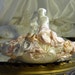 Floral Bridal Flower Girl Wedding Basket handmade of ivory satin and embellished with handmade vintage flowers. "READY TO SHIP"