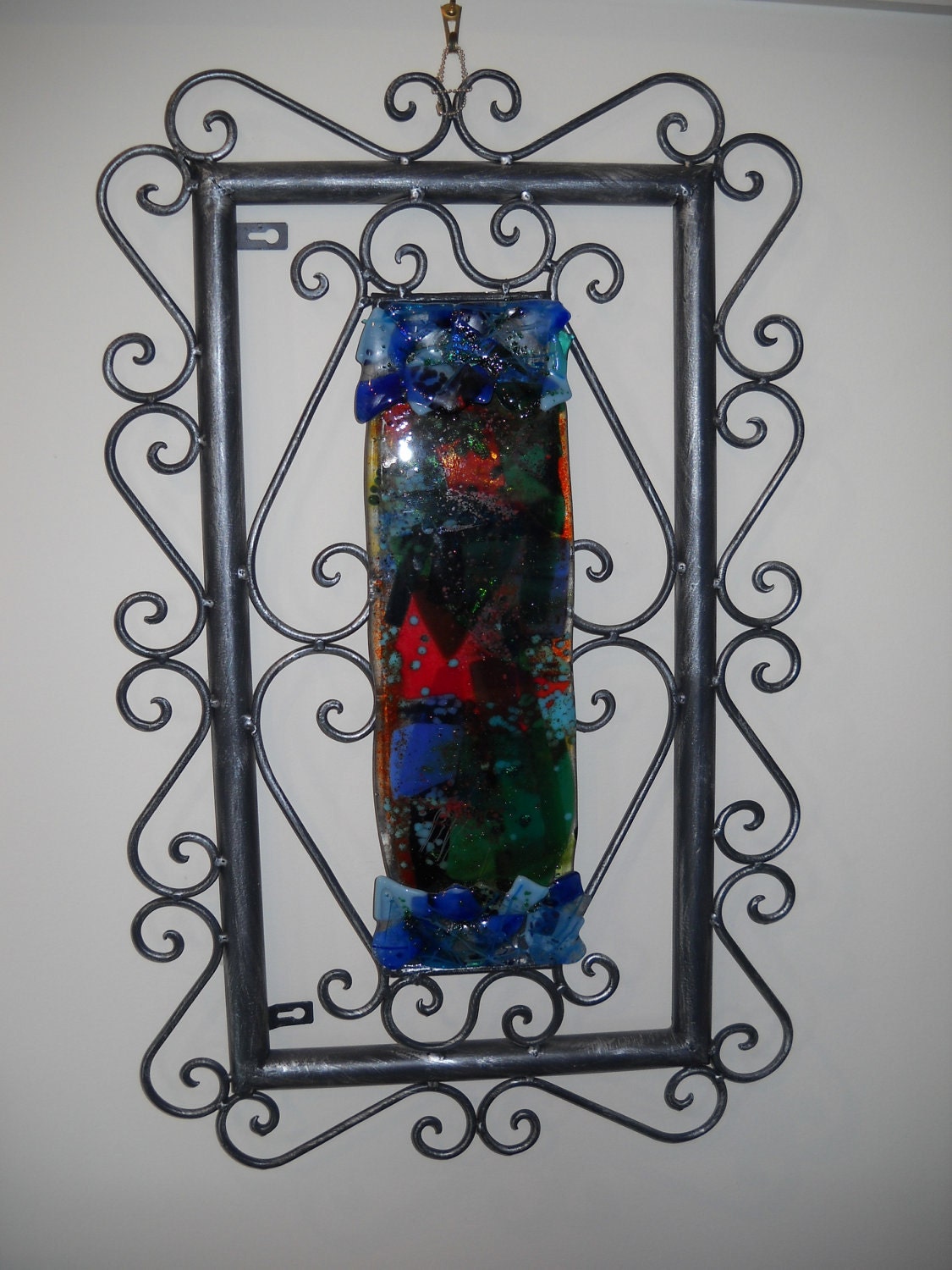 Fused glass and metal wall art