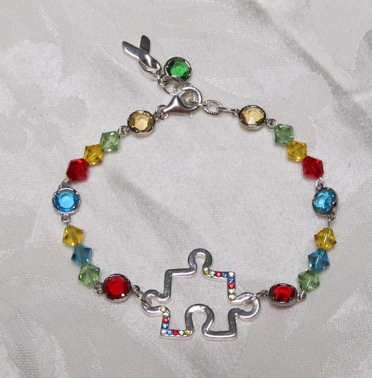 Crystal Autism Awareness Bracelet Free Shipping