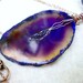 Copper Wire Wrapped Purple Agate Slice OOAK Necklace