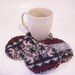 Reclaimed Wool Felt Coasters- Faire Isle and Burgundy