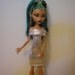 Silvery white dress for monster high doll Nefera