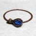 Blue Faceted Briolette Steampunk Raven Claw Pendant