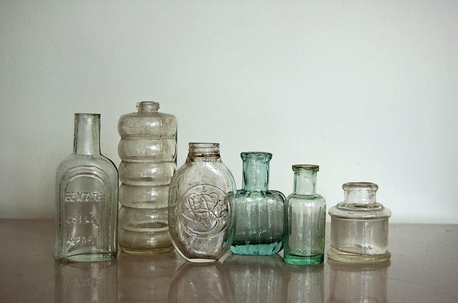 Download Small Clear Glass Bottles Vintage British Household Bottles