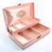 Vintage Retro Pink Jewelry Trinket Cosmetic or Treasure Case with Gold Accents