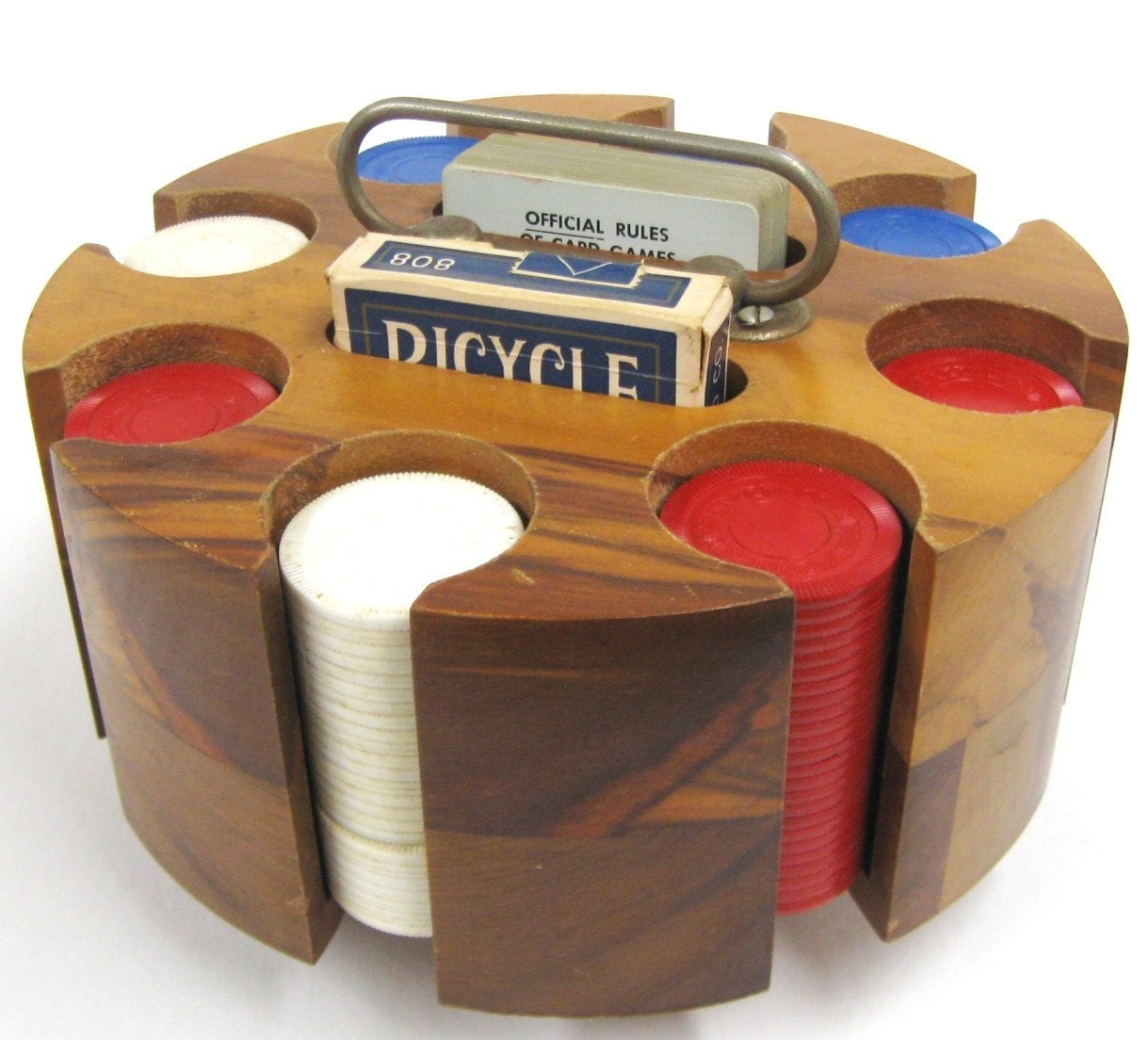 Vintage Pla Wood Products Poker Chip Caddy