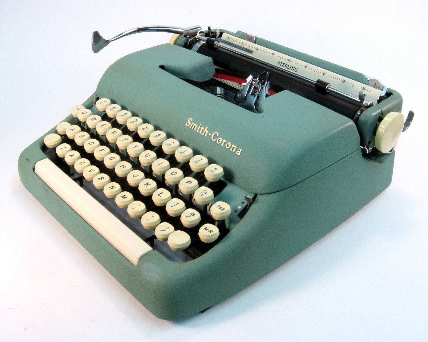 Vintage Green 1950s Smith Corona Sterling Portable Typewriter